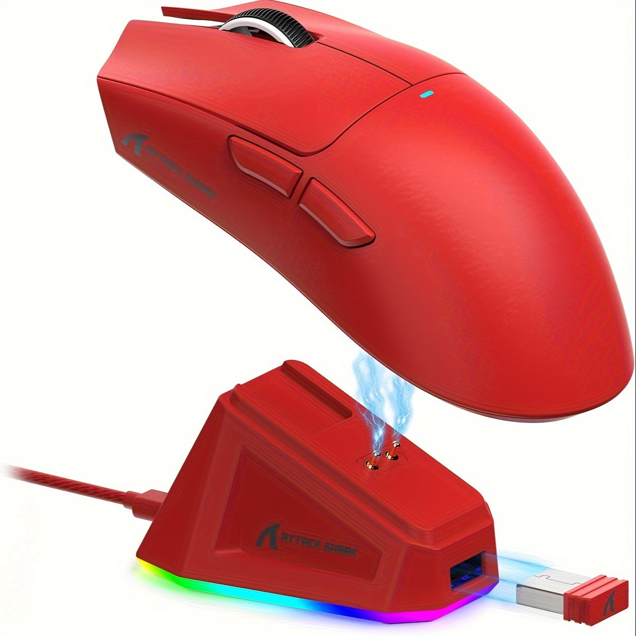 Attack Shark X11 59G Ultra-Light Wireless Gaming Mouse with Magnetic RGB Charging Dock, 22000 DPI, 5 Programmable Buttons for Pc/Laptop/Mac.