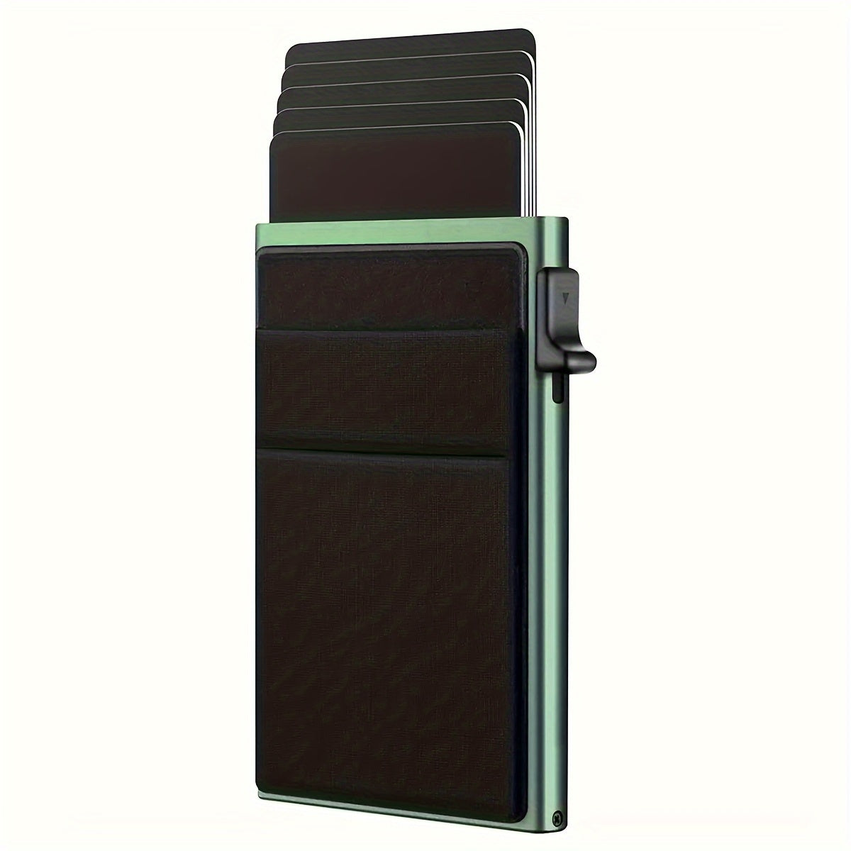 Automatic metal RFID blocking card holder with large capacity, perfect gift for men.