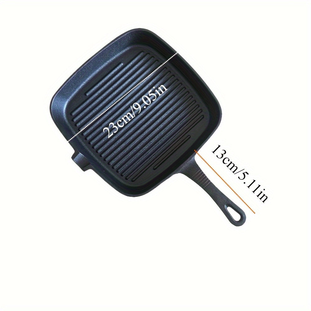 Cast Iron Grill Pan Skillet with Oven Safe Non-Stick Coating and Cast Iron Handle - Perfect for Grilling Steaks and BBQ Meats - Induction Ready Cookware