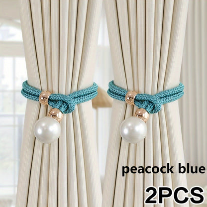 1 set of 2 pieces of pearl decorative curtain buckles, representing high-end luxury and adjustable style for your curtains. These elegant pearl curtain straps are perfect for enhancing the decoration of your curtains in any room, whether it be a bedroom