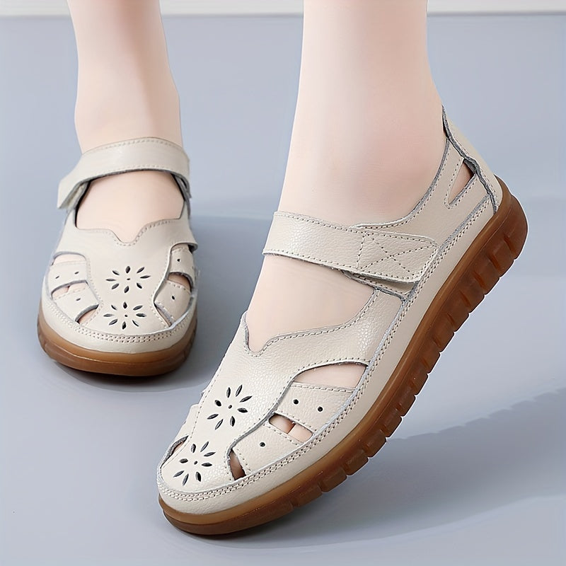 Womens comfy flats with soft sole and ankle belt