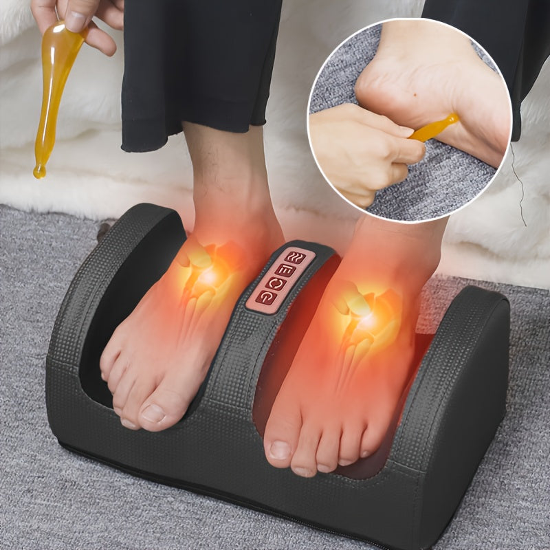 Electric foot massager with adjustable heat settings for improved circulation and relaxation, perfect for home spa use.