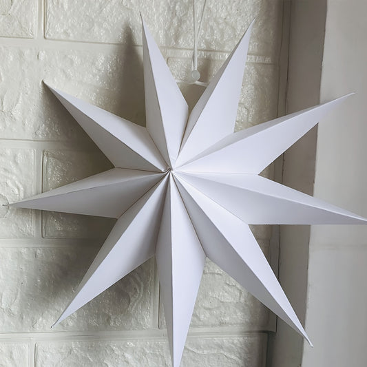 1 white 9-pointed star paper lantern - 12 inches (30cm) - perfect for weddings, parties, or back to school decor