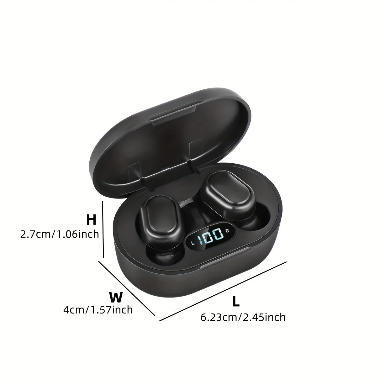 New E7S TWS wireless headphones with 5.3 Chip, stereo sound, long battery life, LED power display, silicone ear caps, universal for mobile phones.