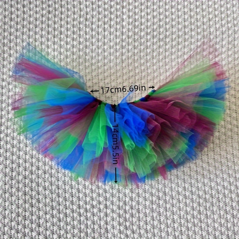 Set of infant ballet tutu skirt and feather headband, featuring colorful tulle. Perfect for newborn photo shoots, girls' birthday ballet costumes, and baby gift sets. Comes in mixed colors.