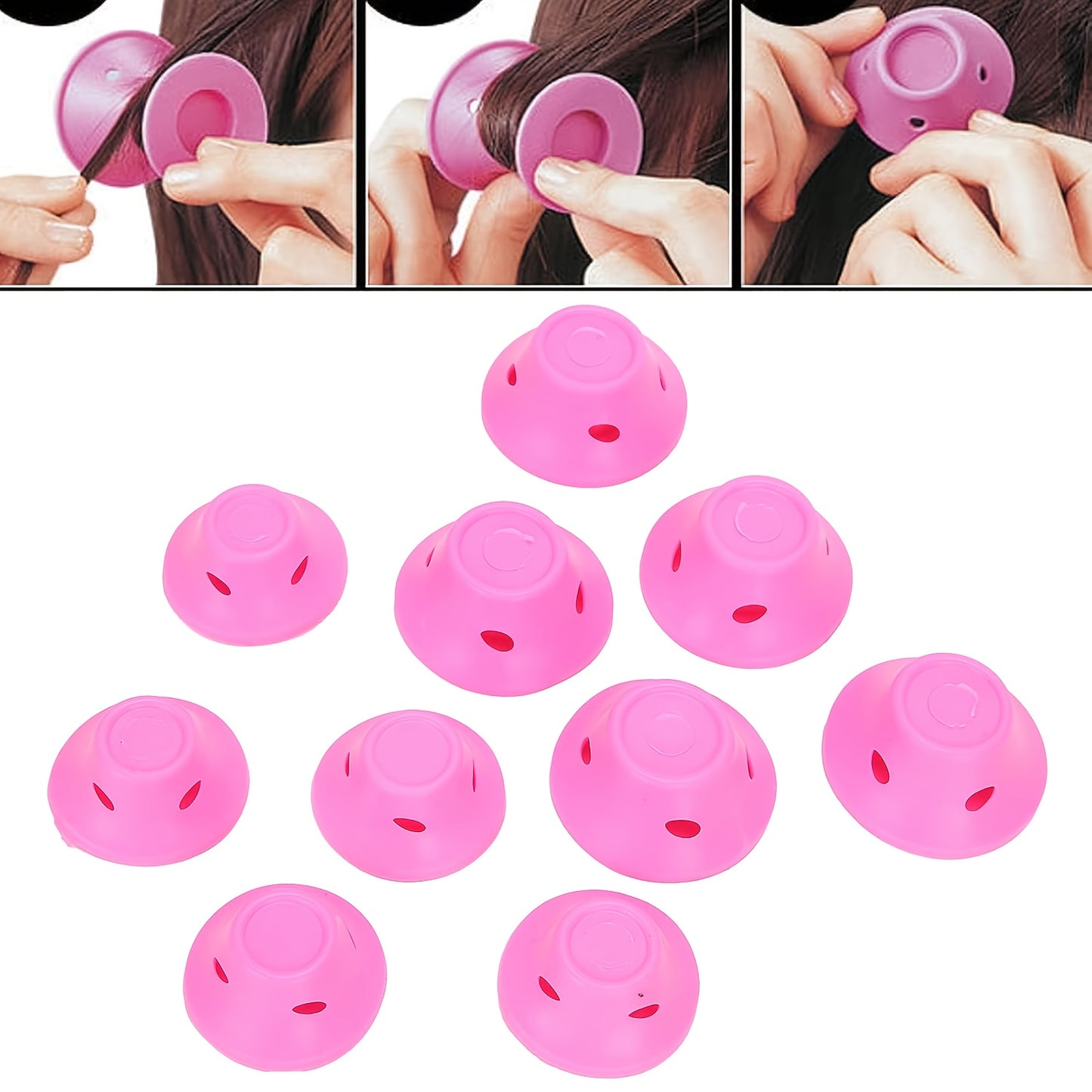 30-pack of silicone bell hair curlers for easy DIY curls on all hair types, women's styling tools for home use.