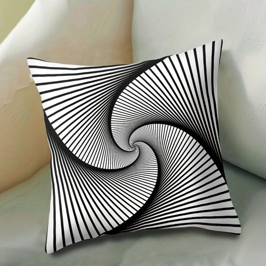 Add a modern touch to your space with the MEMNUN Contemporary Geometric Throw Pillow Covers. Measuring 44.96x44.96 cm, these covers feature a stylish Black and White Striped Dotted Grid Double Side Pattern. They come with a convenient zipper closure for