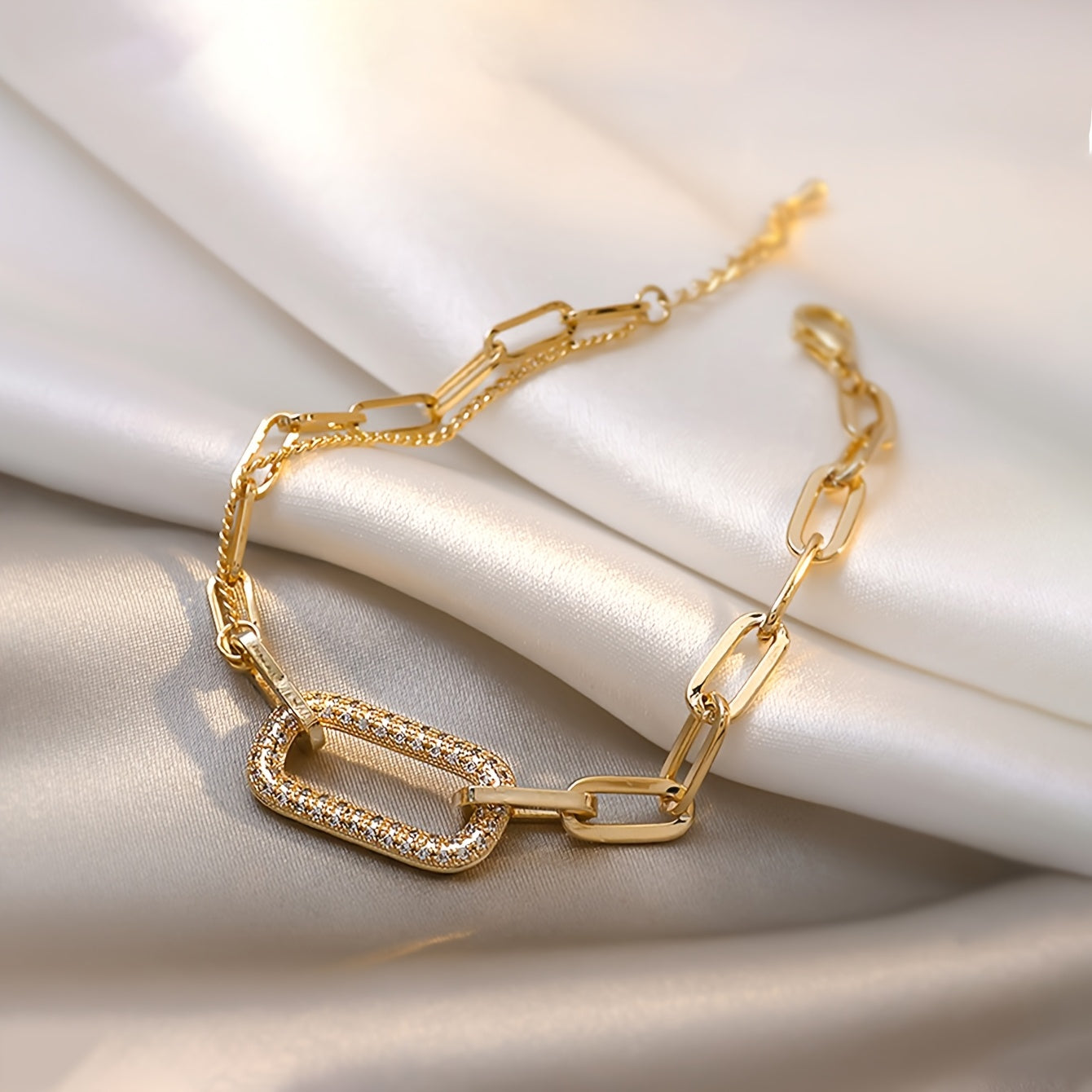 Vintage style women's bracelet with geometric hollow square design and rhinestone embellishments, suitable for daily wear and parties. Made of alloy, can be worn throughout all seasons.