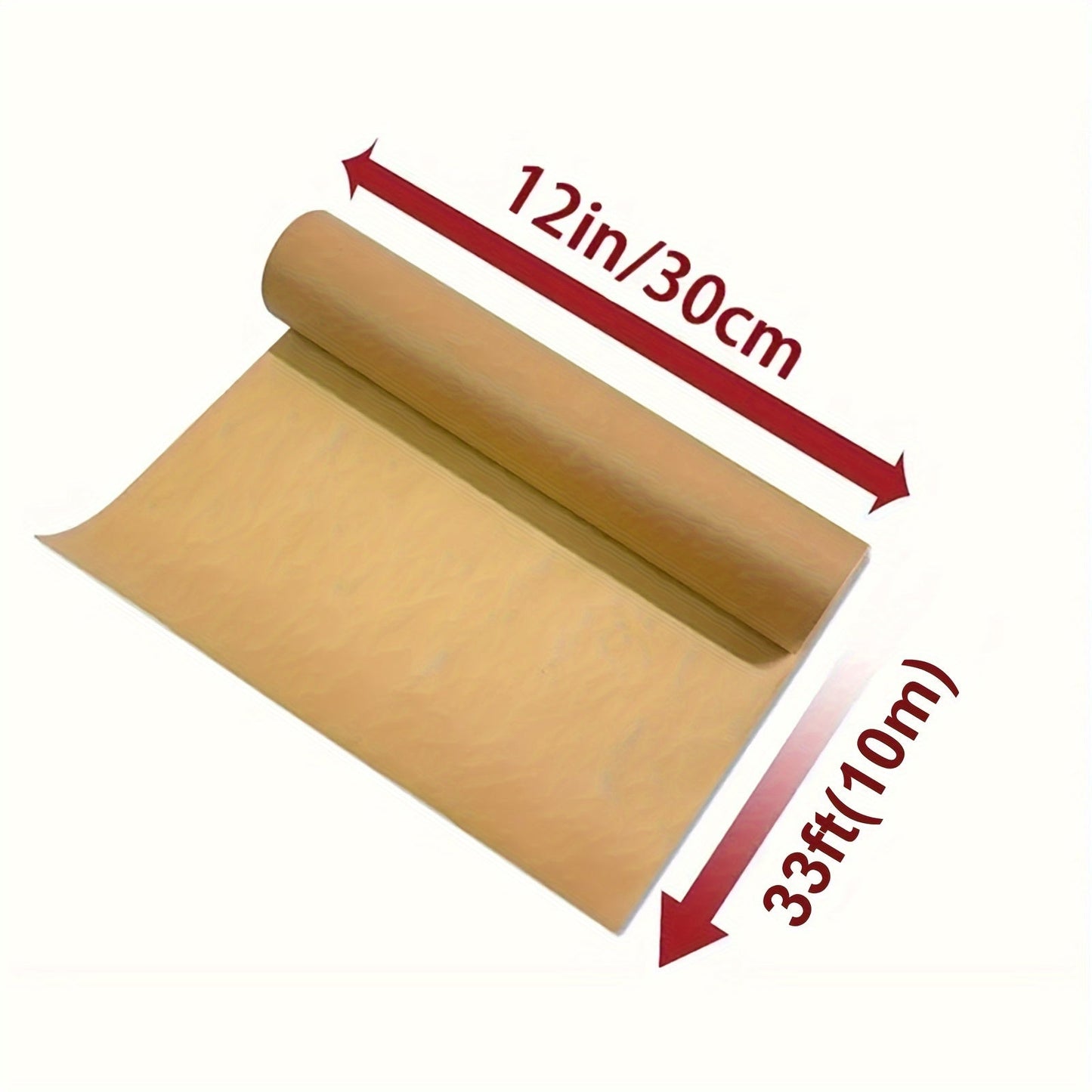 Unbleached Parchment Paper Roll for Baking (30.48cm) - Heavy Duty Silicone Oil Coated Non-Stick Paper for Baking, Cooking, Grilling, Air Fryer, and Steaming. Essential Baking Tool for Your Kitchen - Ideal for Home Kitchen Use.