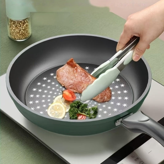 A non-stick 24cm cast iron skillet with a lid, perfect for frying and stir-frying. This skillet is hand wash only and compatible with smooth surface non-induction cooktops. It comes with a lid for added convenience.