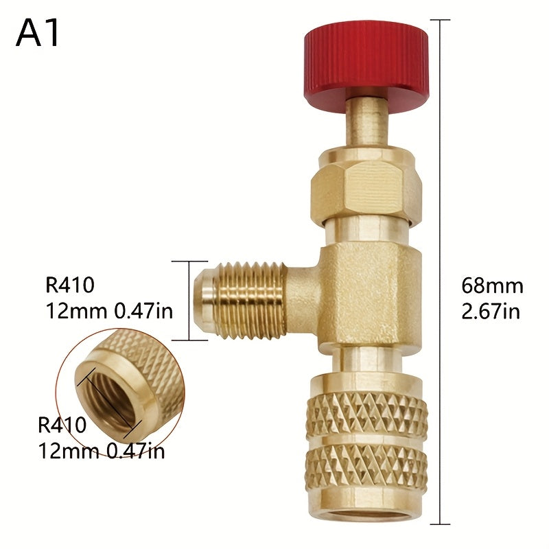 Адаптер предохранительного клапана для хладагента, 1/4&quot; предохранительный клапан для жидкости для кондиционирования воздуха R410A R22, ручное управление без необходимости в электричестве