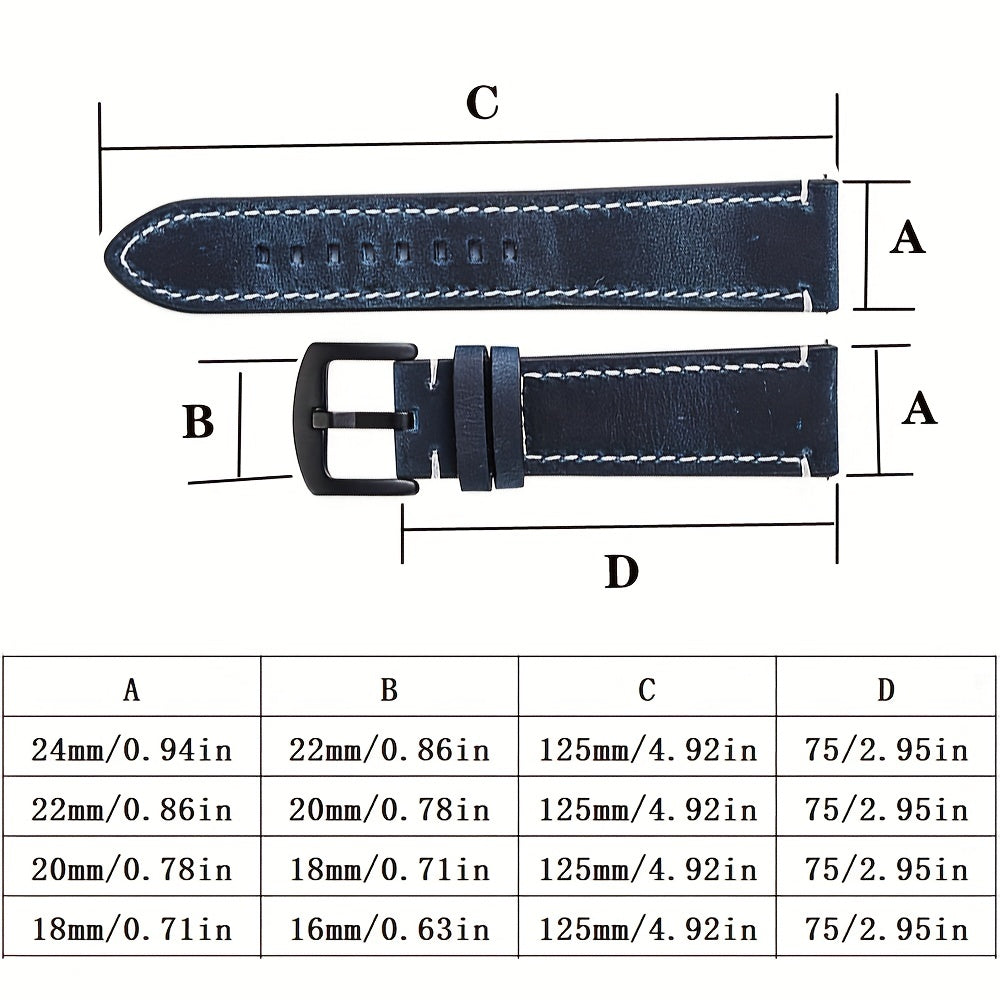 Ретро верхний слой коровьей кожи ремешок для часов с быстросъемным креплением, переключаемым пружинным стержнем и черной пряжкой в размерах 20 мм, 22 мм или 24 мм - идеальный выбор подарка