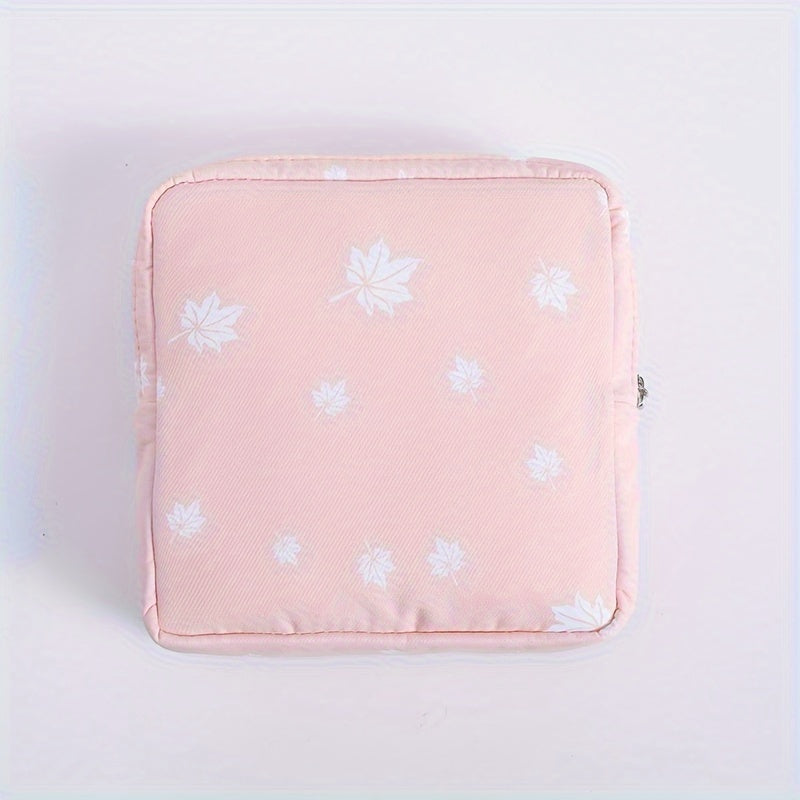 Cartoon printed portable storage bag for menstrual products. Large capacity, waterproof, suitable for organizing girl's belongings. Can also be used for storing headsets, coins, art