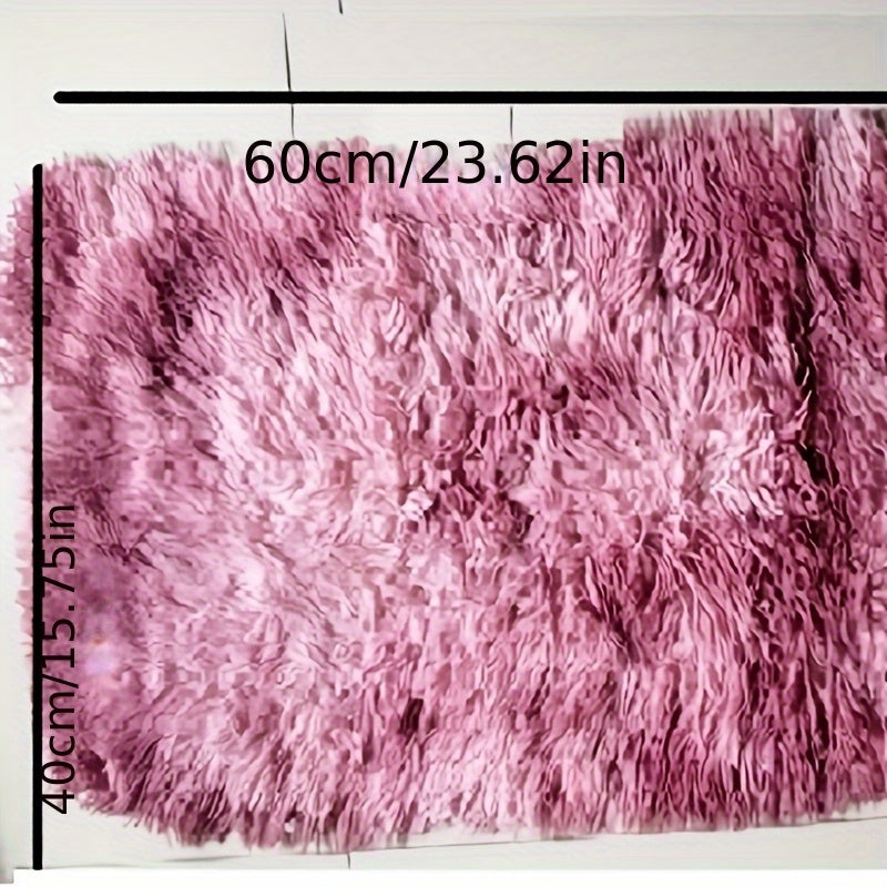 Soft and Cozy Nordic Style Multicolor Shag Rug - Plush Thick Floor Mat for Bedrooms and Indoor Spaces, Non-Electric Living Room Accent Piece