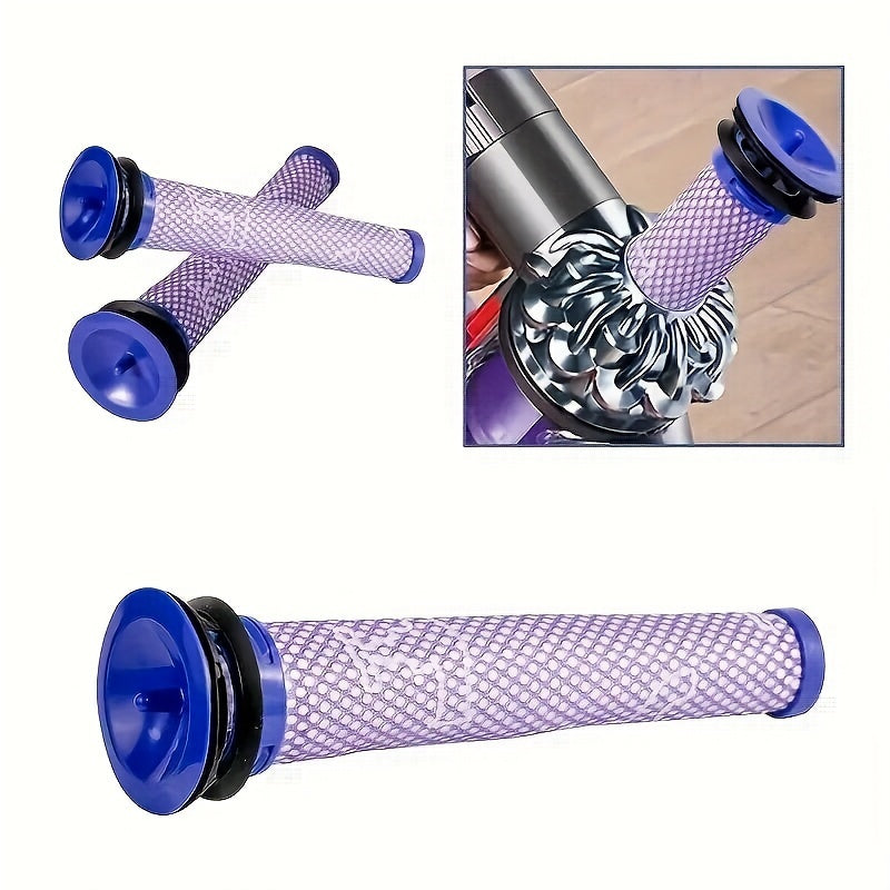 Comparison between 2 or 4 pieces of Dyson Vacuum pre-filter (compatible with V6, V7, V8, DC59, DC58 models) replacements (965661-01 and 967478-01) and 1 piece of front filter mesh plus 1 piece of rear filter mesh or 2 pieces of front filter mesh plus 2