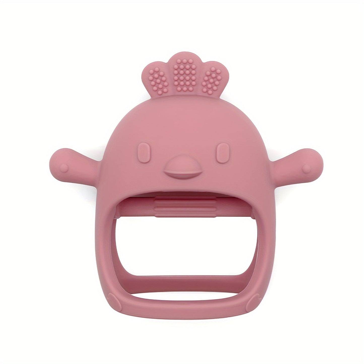 Soft Silicone Chicken-Shaped Teething Mittens for Babies - Anti-Drop Chew Toys Suitable for Babies 3 Months and older, Available in Various Colors