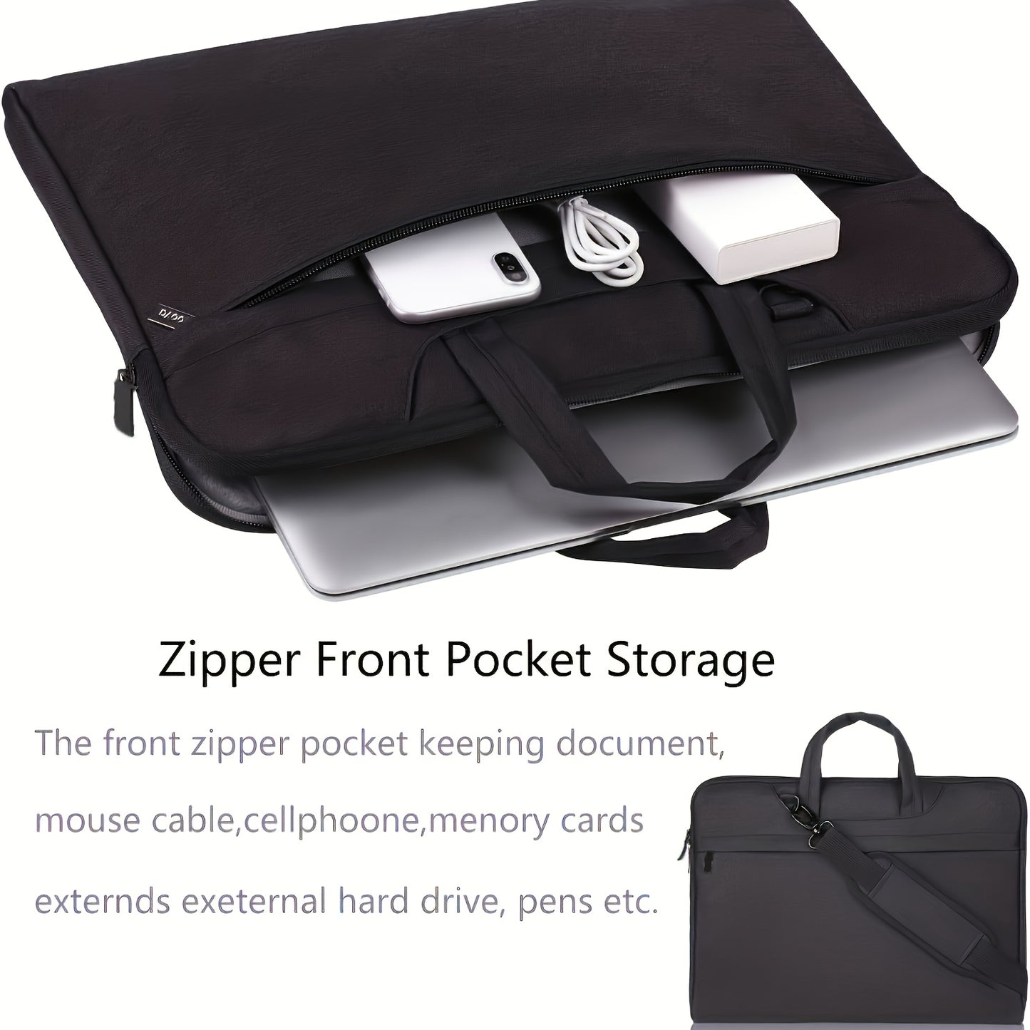 Spacious laptop messenger bag made of polyamide, featuring a durable briefcase design. Suitable for travel and work.