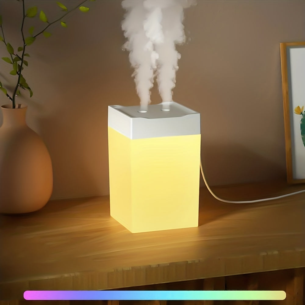 Modern Ultrasonic Mini Aromatherapy Diffuser with LED Night Lamp, USB Powered, for Bedroom or Tabletop, Button Control.