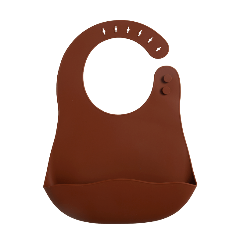 Adjustable Waterproof Infant Bibs in Solid Colors with Soft Silicone Material, Featuring a Pocket for Newborns to Keep Clean During Mealtime