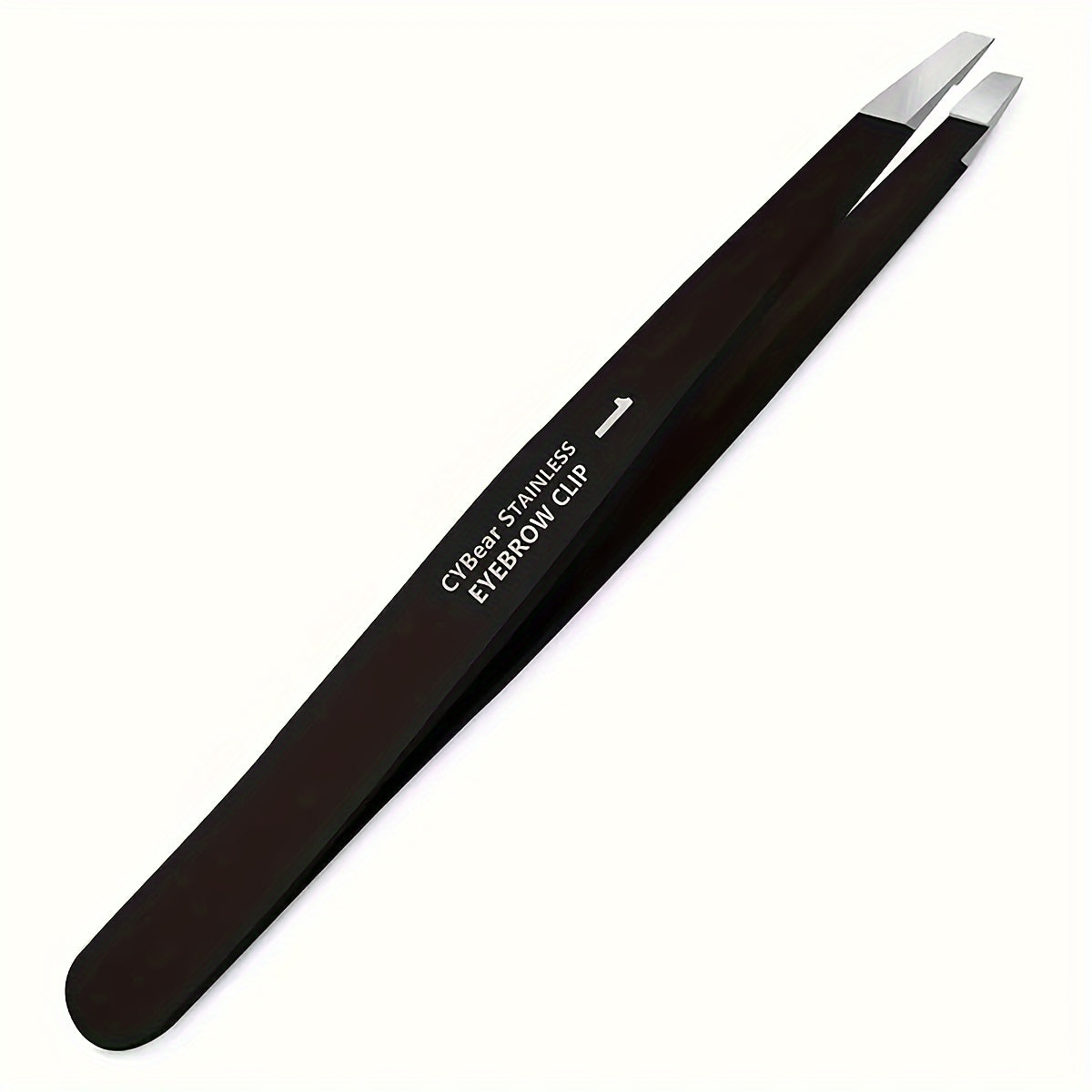 CYbearEyebrow Slant Tweezer, Handmade Professional Stainless Steel Hair Removal Tool for Eyebrows and Facial Hair