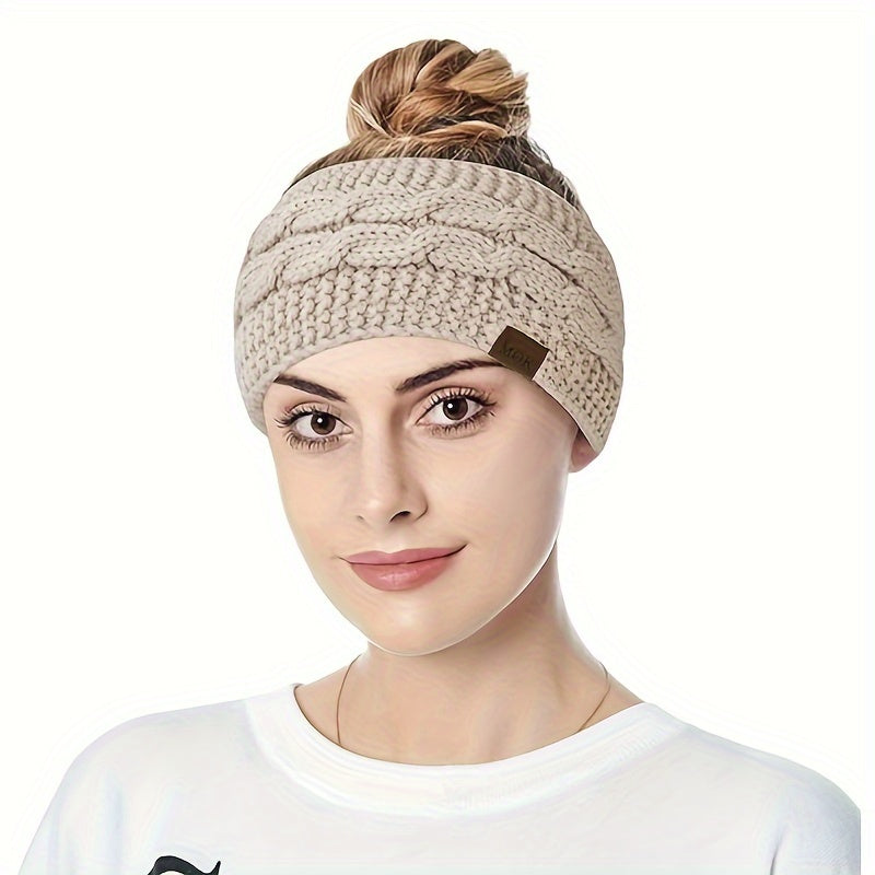 Festive Winter Cable Knit Head Wrap with Warm Fuzzy Feel - Hand Wash Only - Stretchable - Ear Warmers for Women - Perfect Gifts for Her