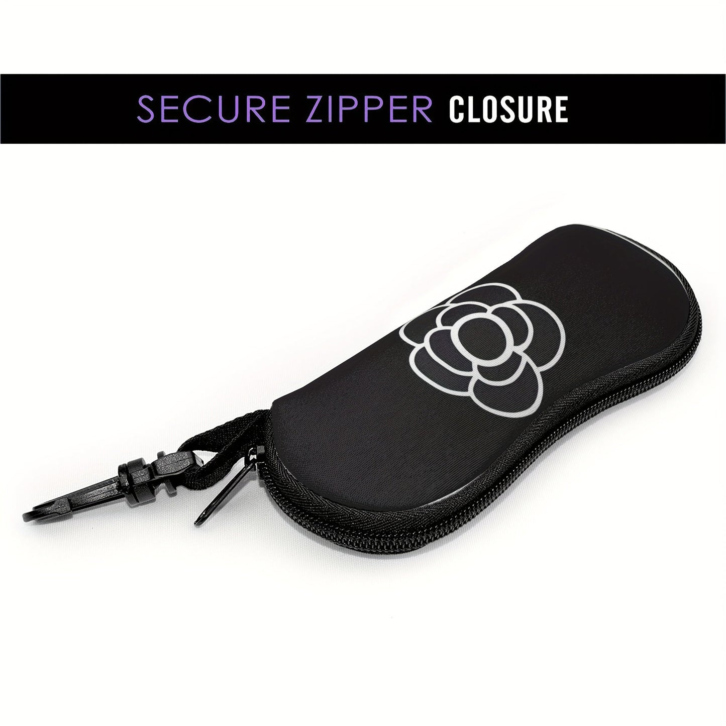 Travel in Style with Our Portable Soft Shell Chloroprene Zipper Glasses Case Featuring a Floral Design - Ideal for Everyday Use