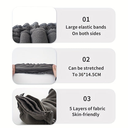 Set of 5 Reusable Soft Bamboo Charcoal Inserts with 5 Layers of Elasticity for Baby Cloth Diapers, Absorbent and Washable Liners