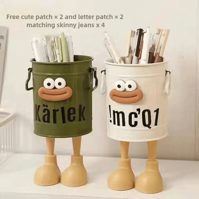 Set of 3 Cartoon Personality Pen Holder for Retro Office Storage, Desktop or Home Learning. Ideal Gift.