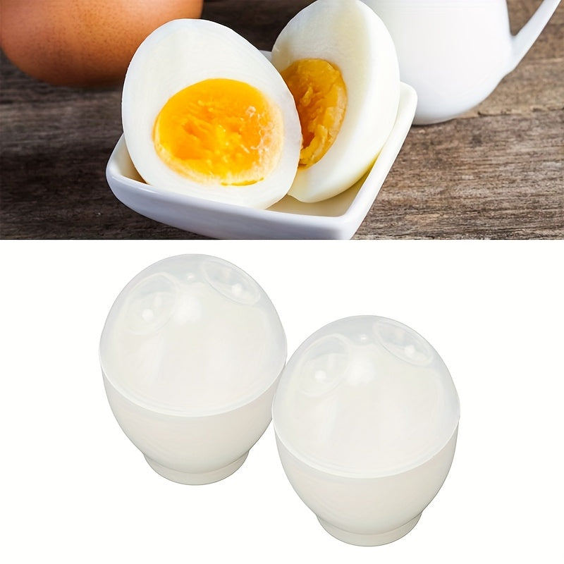 Two-Pack of Microwave Egg Cookers for Non-Stick Cooking, Convenient Breakfast Steamer, Long-Lasting Kitchen Tool for Steaming Eggs, Ideal for Fast Breakfast and Lunch Preparation, Easy to Clean.