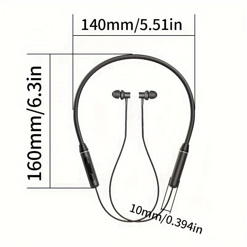 HE05 Neckband Wireless Headphones with Hi-Fi Stereo Sound, Sport Earphones made of Liquid Silicone for Comfortable Wear. Can be used as a Birthday or Holiday Gift.