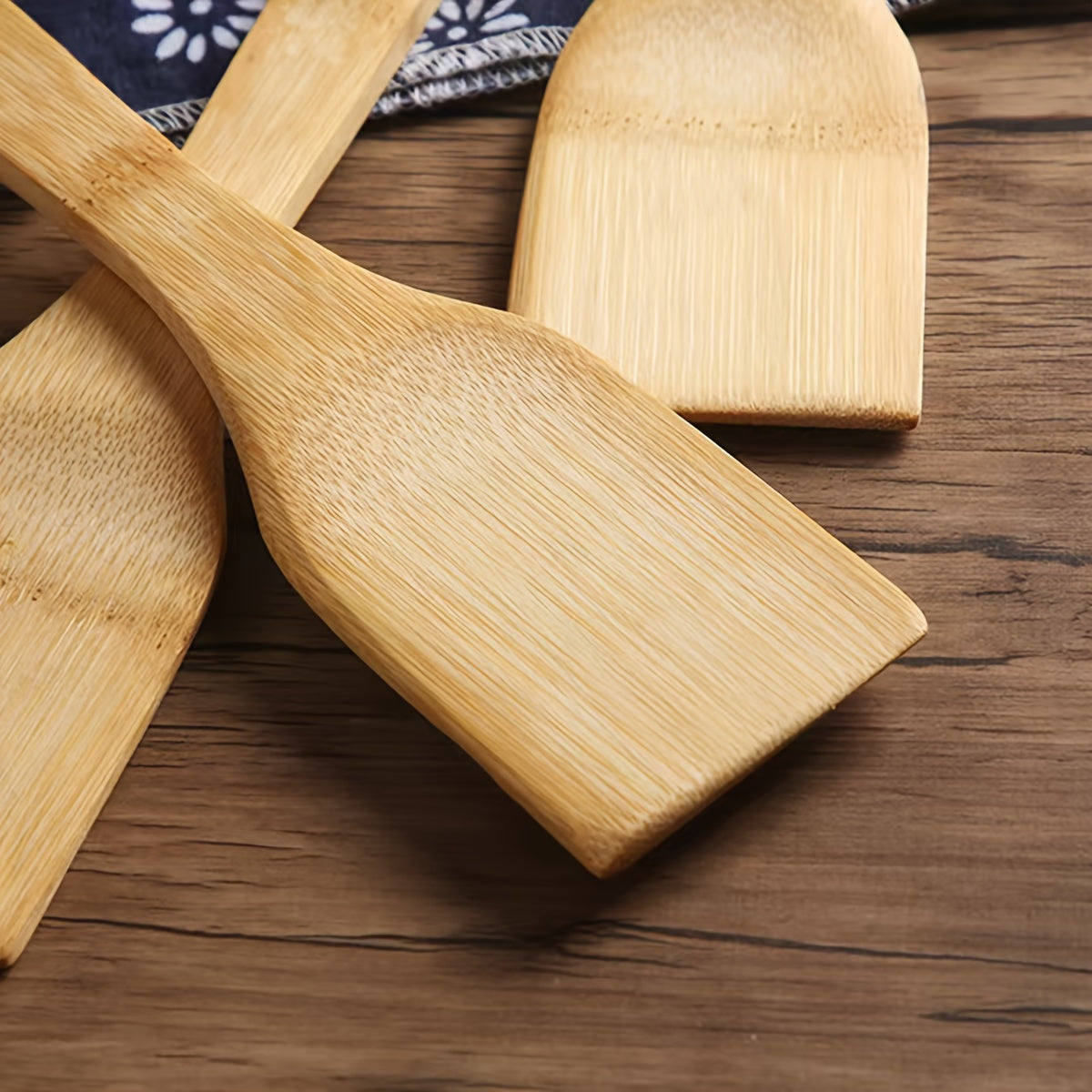 Bamboo wood spatula for non-stick cooking, perfect for Halloween and Christmas.