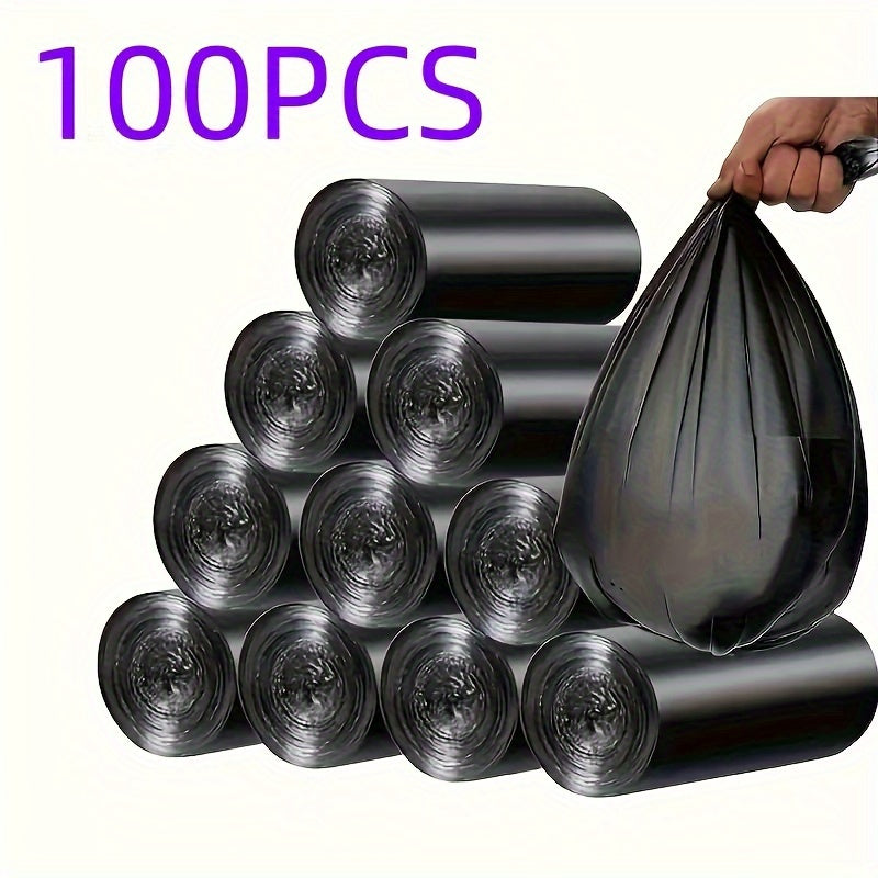 100 pieces of versatile disposable garbage bags - Great for use at home, in the office, or in your car | Suitable for various spaces such as the living room, bedroom, outdoor areas, and bathroom | Each bag measures 45.01 x 50.01 cm