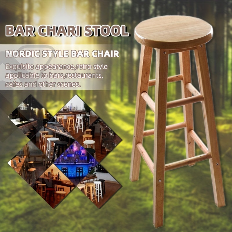 Introducing our Nordic Style Bar Stool, featuring a timeless retro design perfect for bars, restaurants, cafes, and more. With a height of 30cm/11.81inch and a seat diameter of 70cm/27.55inch, this stool stands at an overall height of 80cm/31.49inch.