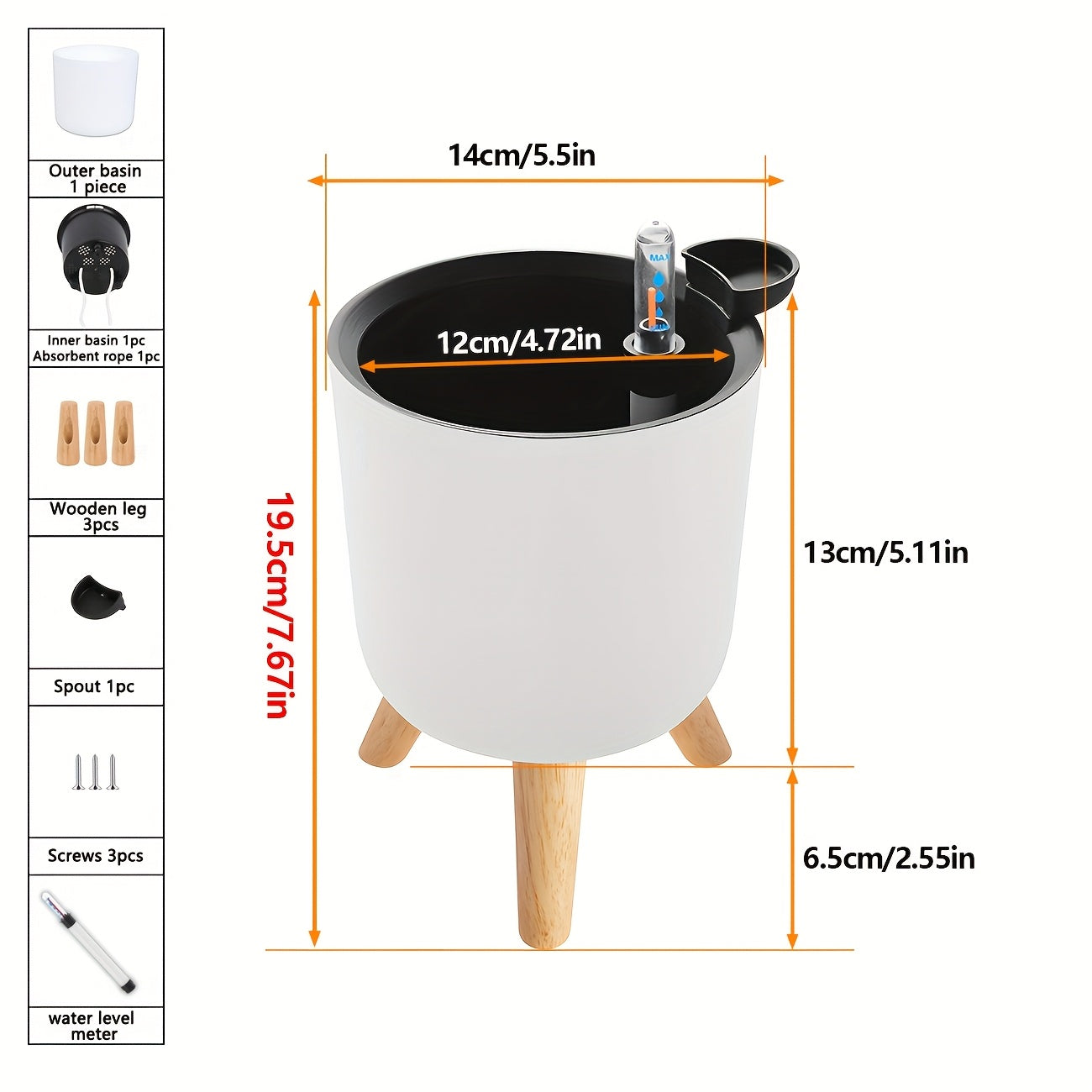 Wooden leg planter for indoor/outdoor use in home or office, suitable for various plants.