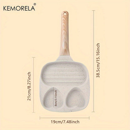 The KEMORELA 3-in-1 Non-Stick Medical Stone Skillet Set is ideal for cooking eggs, burgers, bacon, and omelets. It comes with BBQ tongs and a basting brush for convenient grilling. This set features a dishwasher-safe, multi-layer design and an aluminum