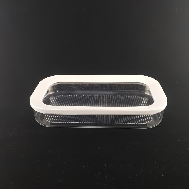 Single-Tier PET Plastic Cold Plate Container Set for Leak-Proof Food Storage - Ideal for Meat, Fruits, and Vegetables. Organize and Store in Your Kitchen with this Reusable Sealing Box.