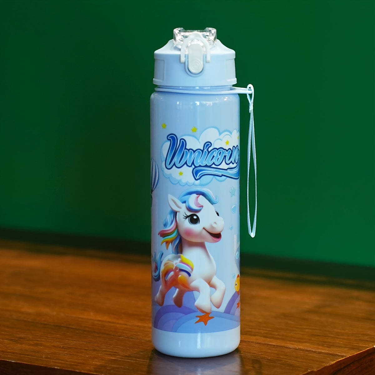 1 Cartoon-Themed 25oz Shaker Bottle with Straw, Leak-Proof, PVC-Free, Hand Wash Only, Ideal for Outdoor Activities - Pack of 1