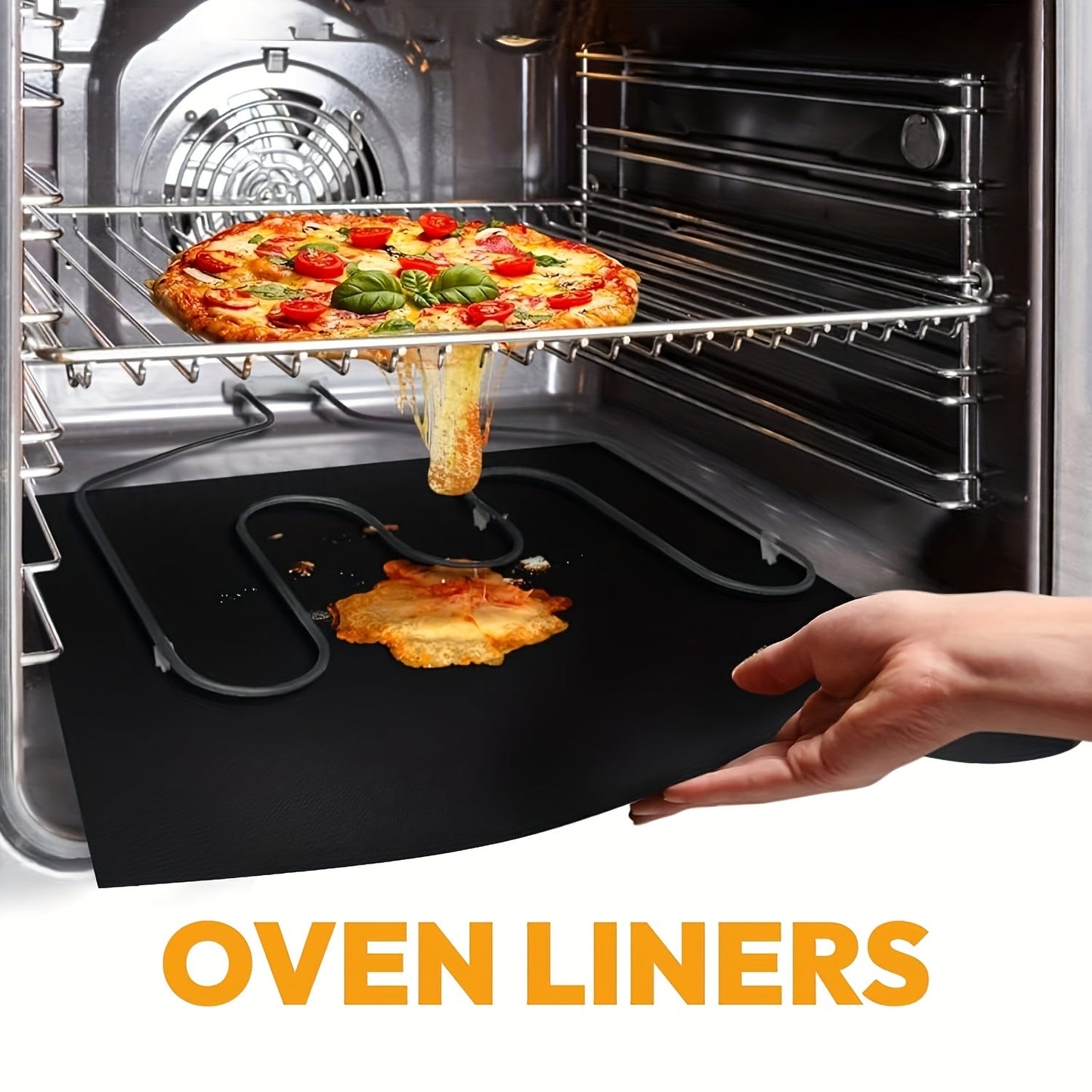 1 piece of Non-Stick Reusable Oven Mat in Black PVC, suitable for use in Electric & Gas Ovens as well as on the BBQ. An indispensable accessory for parties and vacations.