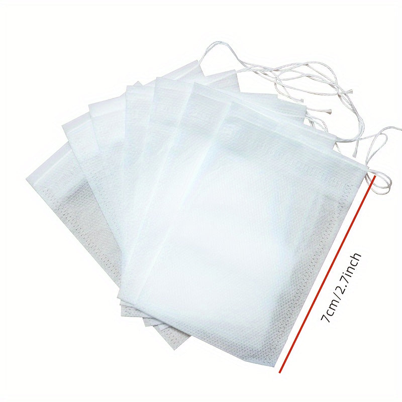 100 Tea Bags made of Nonwoven material, designed for use with Spice Tea Infusers. These Disposable Tea Bags come with a string seal, ideal for use in Restaurants, Hotels, Family Gatherings, Theme Parties, Weddings, and Birthday Parties.