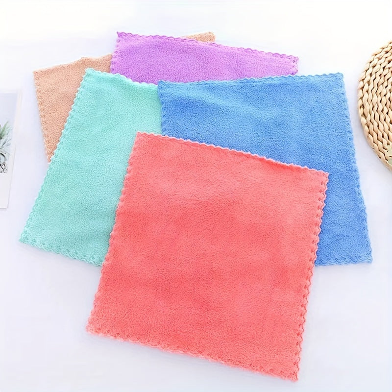 Soft, absorbent face towels in rustic style, perfect for bathroom and kitchen use. Made of durable microfiber fabric, 24.89x24.89 cm in size, 280gsm polyester material.