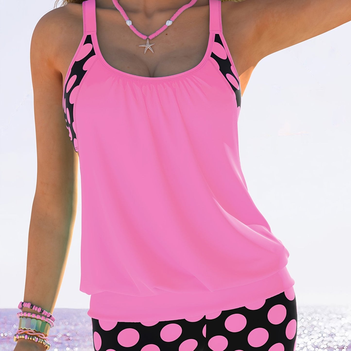 Polka Dot Tankini Set for Women