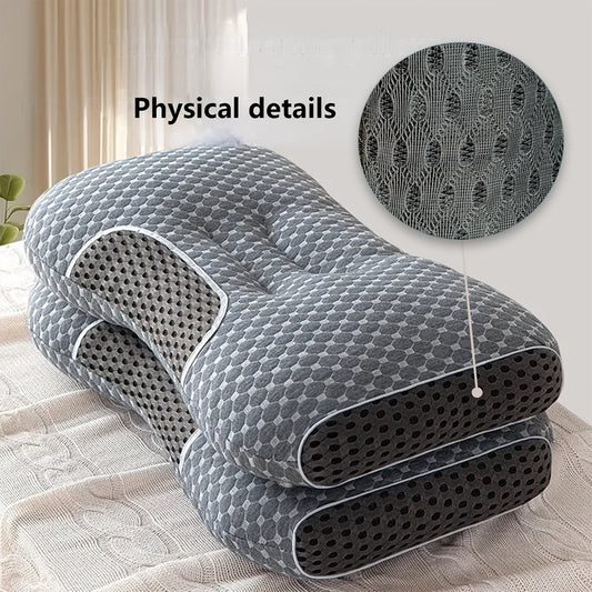 The Ergonomic Cervical Pillow Set includes 2 pillows that are compressible, with a soft firmness for whole body support. Suitable for ages 14 and up, these pillows offer orthopedic neck support and come with a breathable polyester cover, perfect for