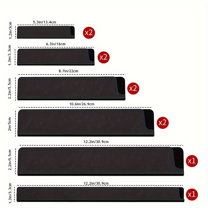Knife Protector Covers Set - Made of ABS Material, Non-BPA, Waterproof, Resistant to Abrasion, Felt Lined Knife Sheaths, Soft on Blades, Universal Knife Edge Guards