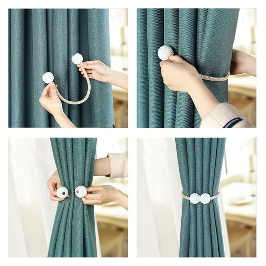 Upgrade your home decor with our Gift 2 Classic Style Magnetic Curtain Ties. Featuring a European design and a strong magnetic braided rope, these ties are perfect for adding a touch of elegance to any room in your home.