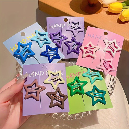 40 colorful Y2K Star Hair Clips, hollow kawaii small five-pointed design for ladies, girls, and babies