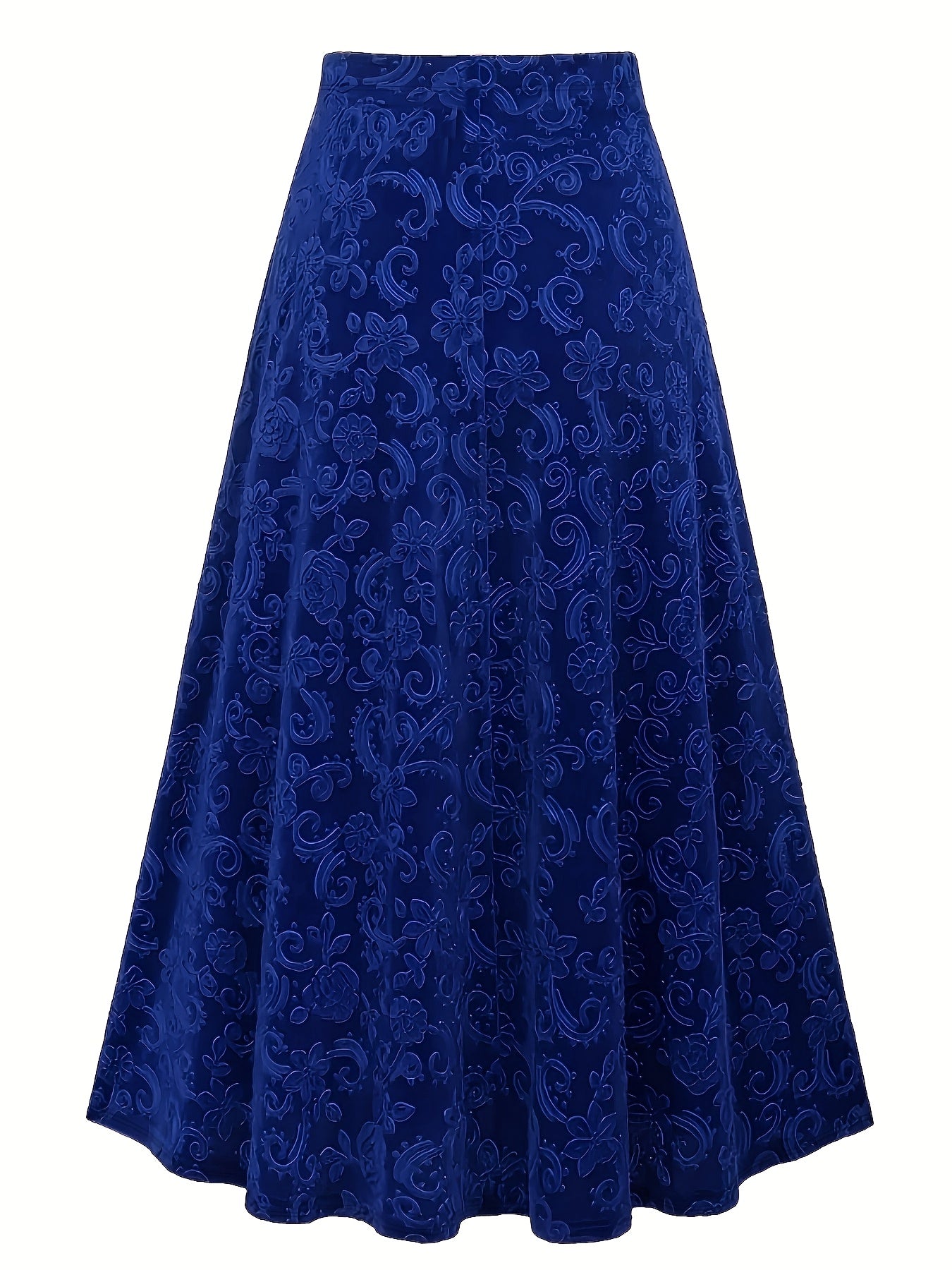 Women's floral print straight skirt made of 100% polyester knit fabric with medium stretch, suitable for all seasons and featuring an elegant weave.