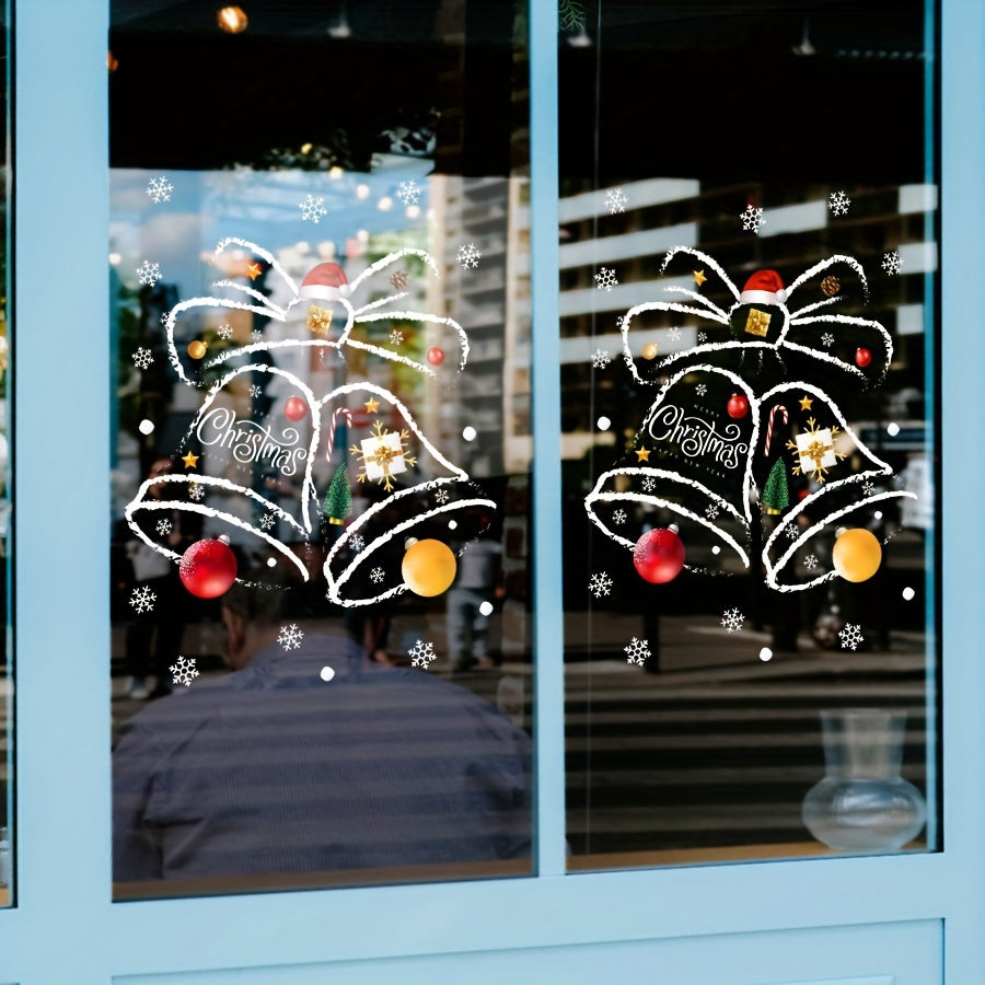 Elevate your seasonal decor with the International Style Christmas Bells Window Cling Decal. This static sticker is perfect for adding a festive touch to your home, shopfront, or commercial display. Bring a touch of holiday cheer to any space with this