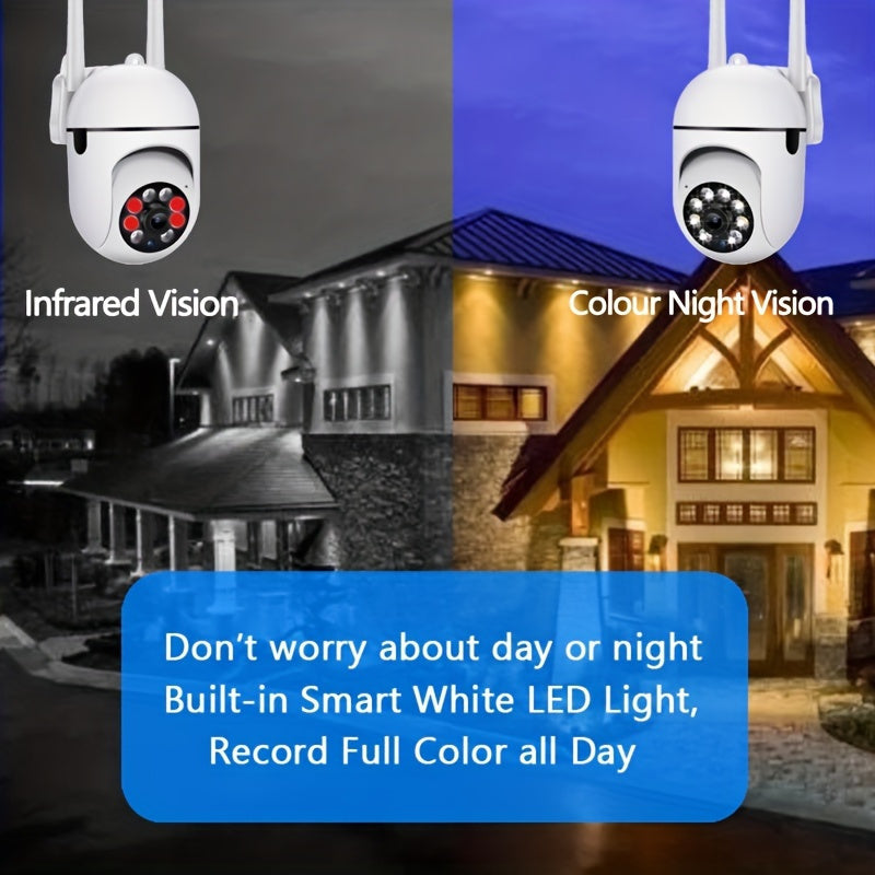 Safeguard your family with the 1pc Teruhal 1080p WiFi Security Camera. This 2MP camera offers 2.4GHz wireless home surveillance, complete with night vision, motion detection, two-way audio, PTZ control, and remote monitoring via smartphone. Powered by