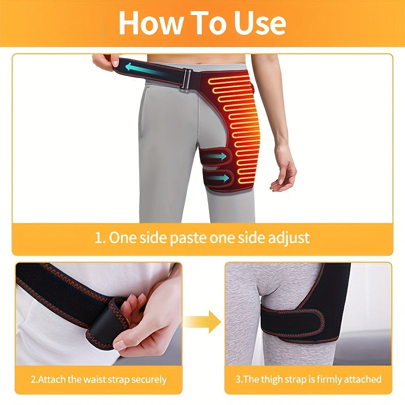 Introducing the MUTOKEJI Hip Heating Pad - a versatile electric heated hip brace designed for both men and women. This USB-powered thermal compression groin pad comes in S/M sizes, perfect for providing targeted heat therapy and comfort to your hips. Say