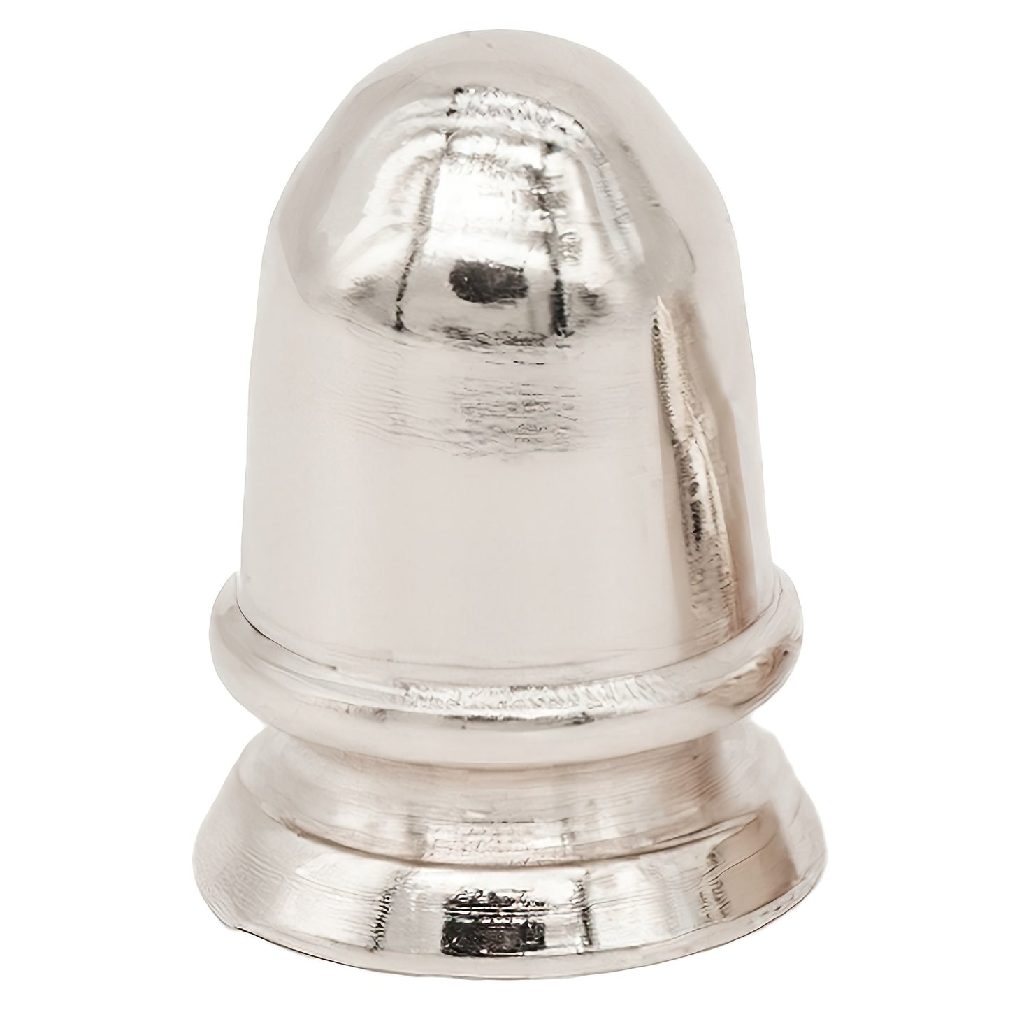 Elegant solid metal lamp finial cap with 1/4" thread for stylish and secure lamp shade attachment. Smooth polished finish and easy screw-on installation.